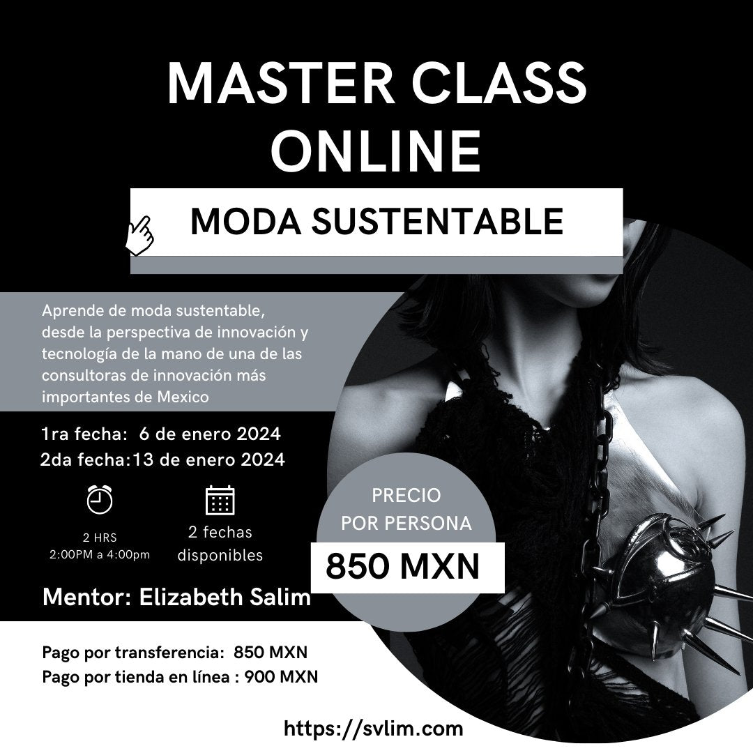 MASTERCLASS MODA SUSTENTABLE - SALIMSALIMSALIMMASTERCLASS MODA SUSTENTABLE