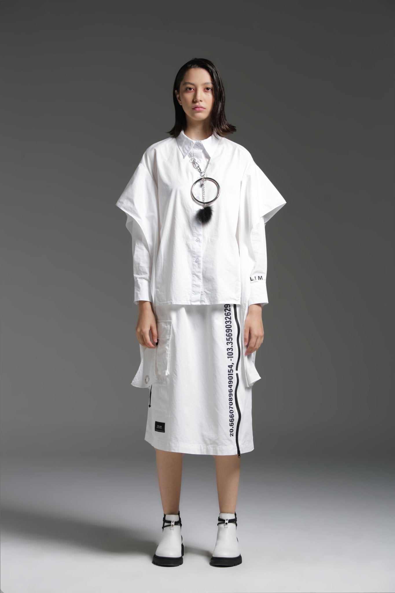PURE WHITE CARGO SKIRT - SALIMSALIMSALIMPURE WHITE CARGO SKIRT