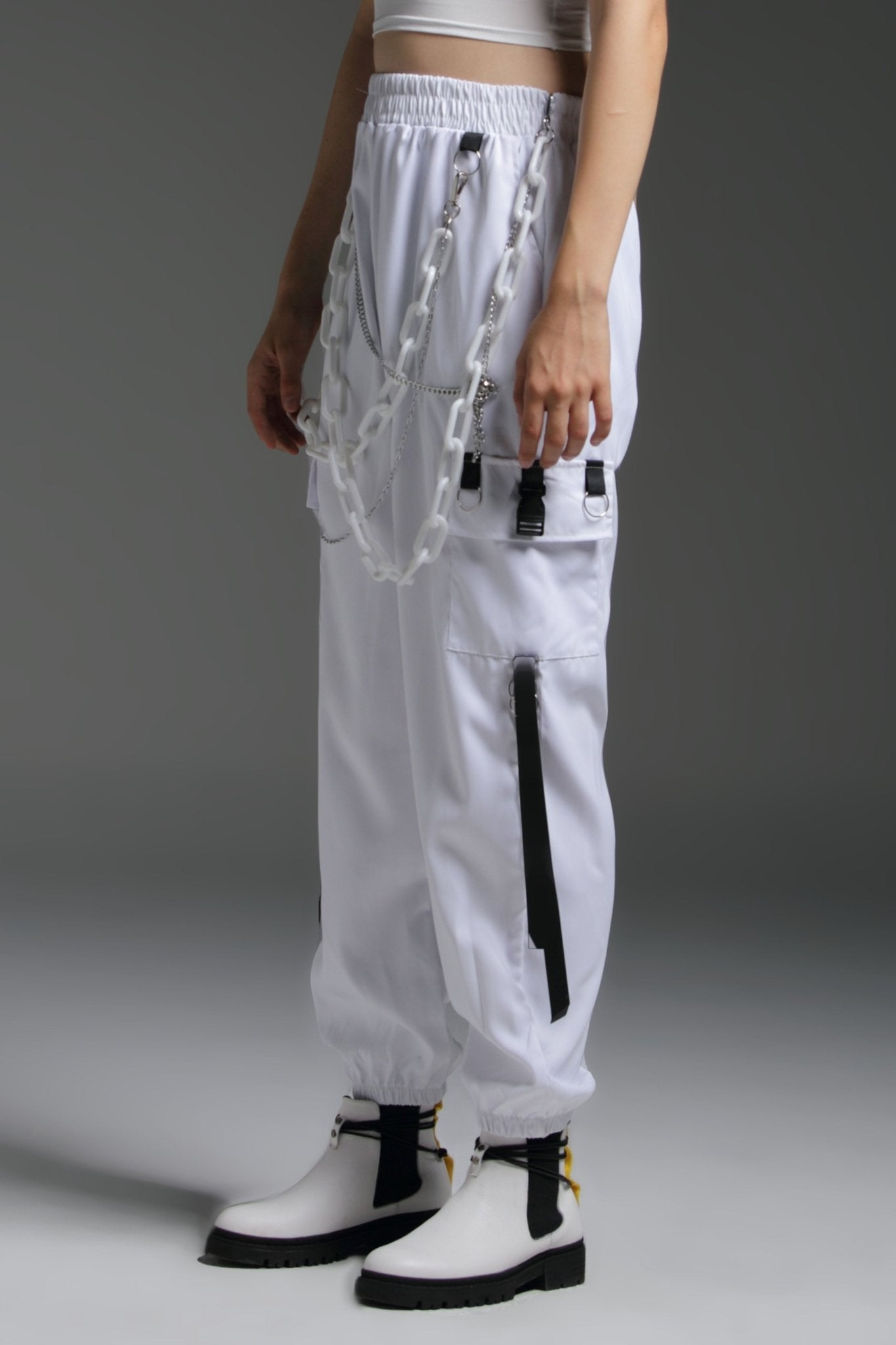 SODIUM WHITE CARGO PANTS - SALIMSALIMSALIMSODIUM WHITE CARGO PANTS