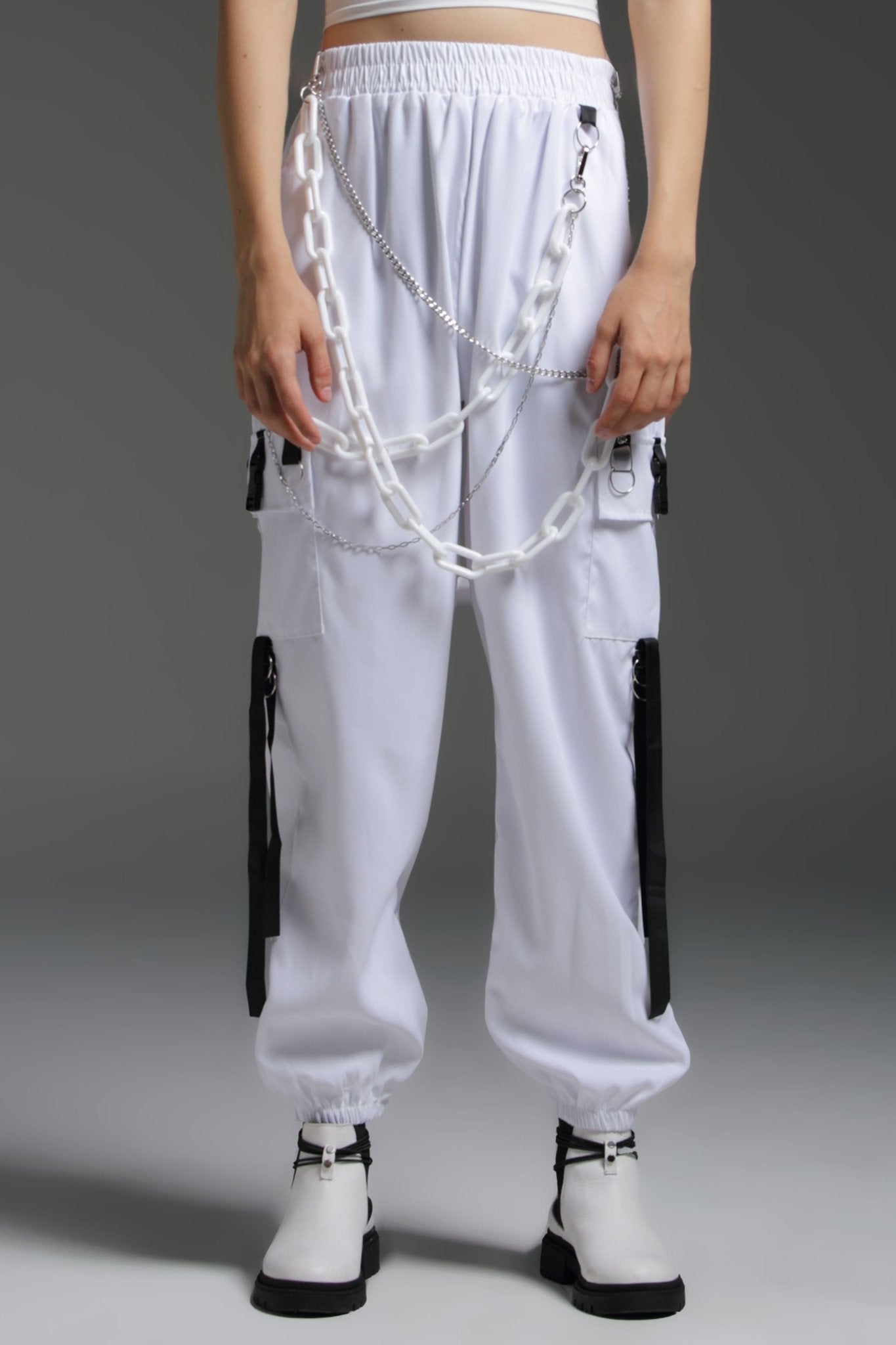 SODIUM WHITE CARGO PANTS - SALIMSALIMSALIMSODIUM WHITE CARGO PANTS