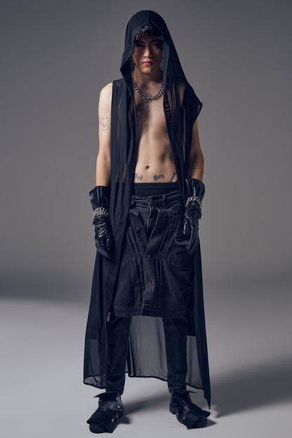 SEE THROUGH LONG VEST