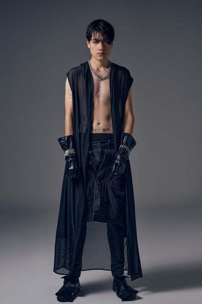SEE THROUGH LONG VEST