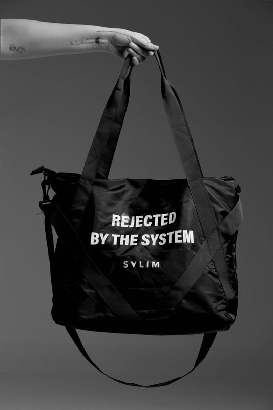 REJECTED BY THE SYSTEM TOTE BAG - SALIMSALIMSALIMREJECTED BY THE SYSTEM TOTE BAG